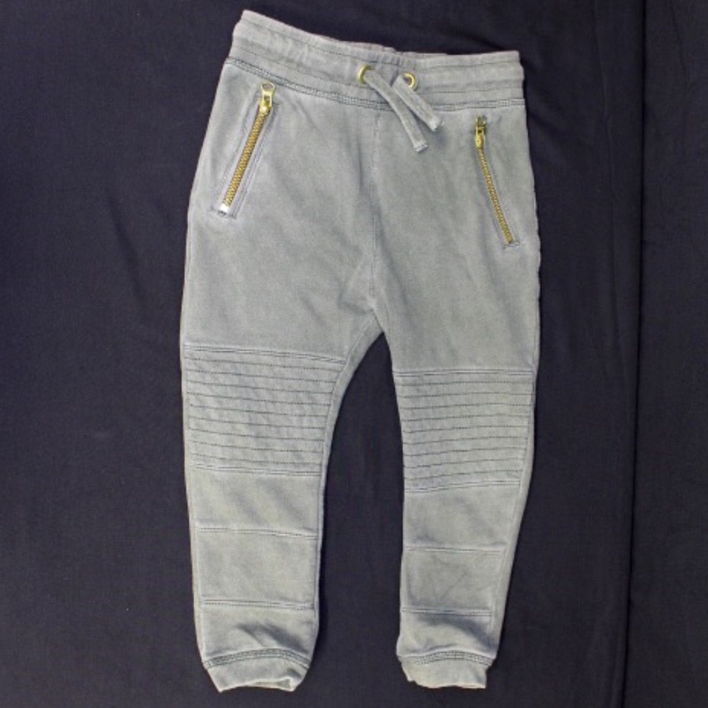 Green Moto Joggers with zipper pockets.